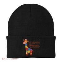 Autism Awareness ItS Ok To Be Different With Giraffe Cute Gift Beanie thumb 0