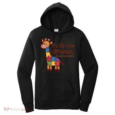 Autism Awareness ItS Ok To Be Different With Giraffe Cute Gift Women's Hoodie