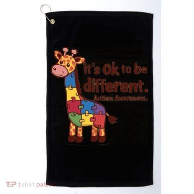 Autism Awareness ItS Ok To Be Different With Giraffe Cute Gift Golf Towel