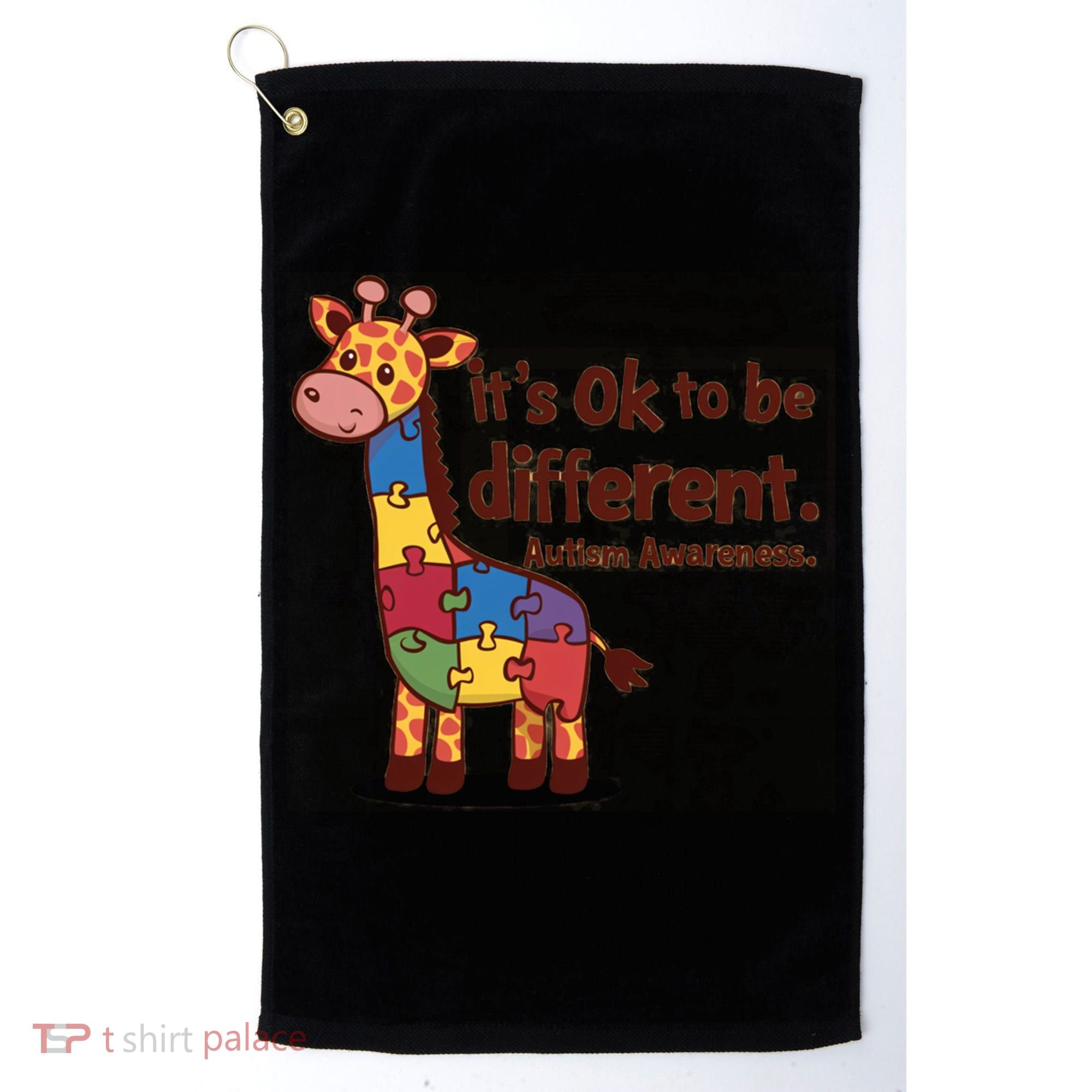 Autism Awareness ItS Ok To Be Different With Giraffe Cute Gift Golf Towel