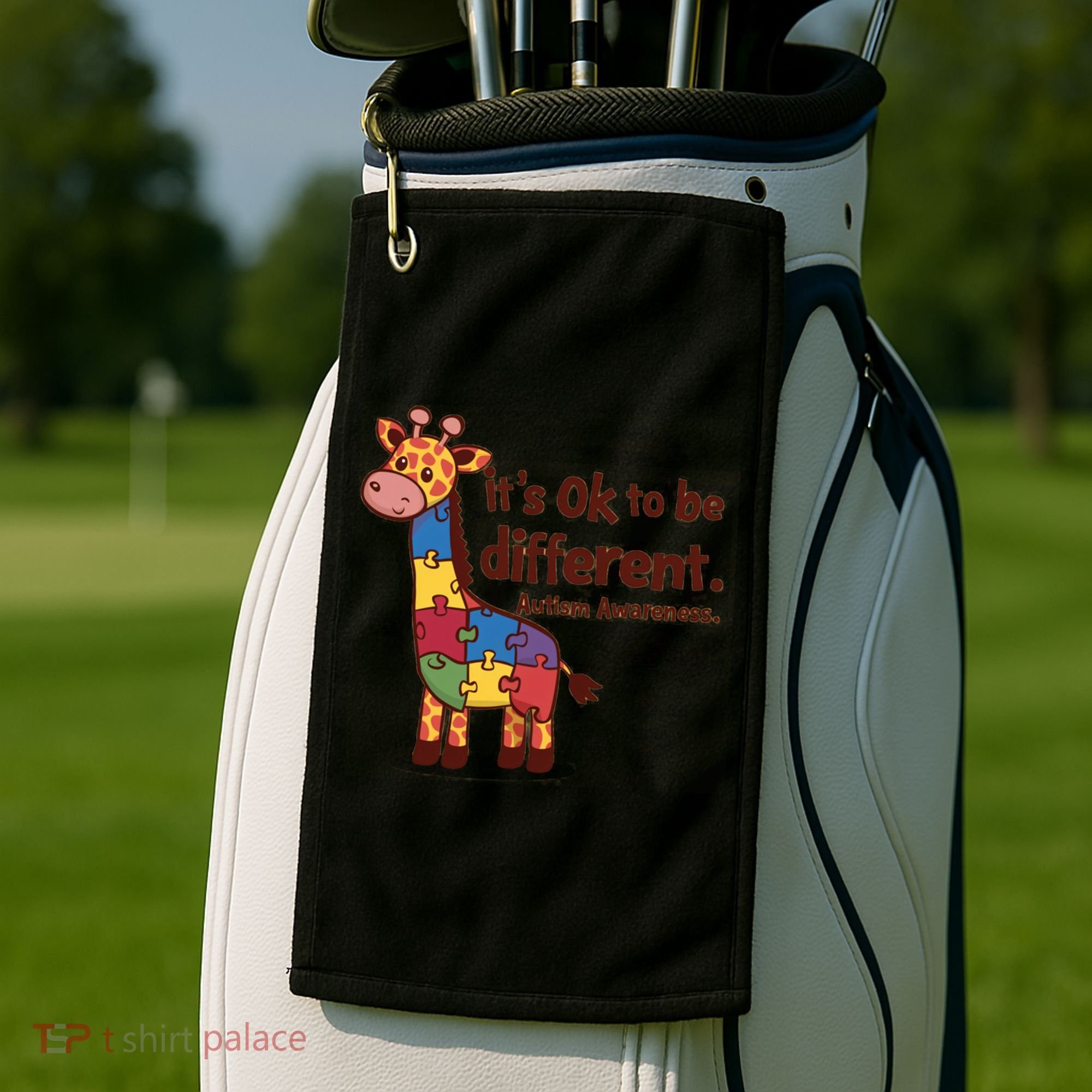 Autism Awareness ItS Ok To Be Different With Giraffe Cute Gift Golf Towel