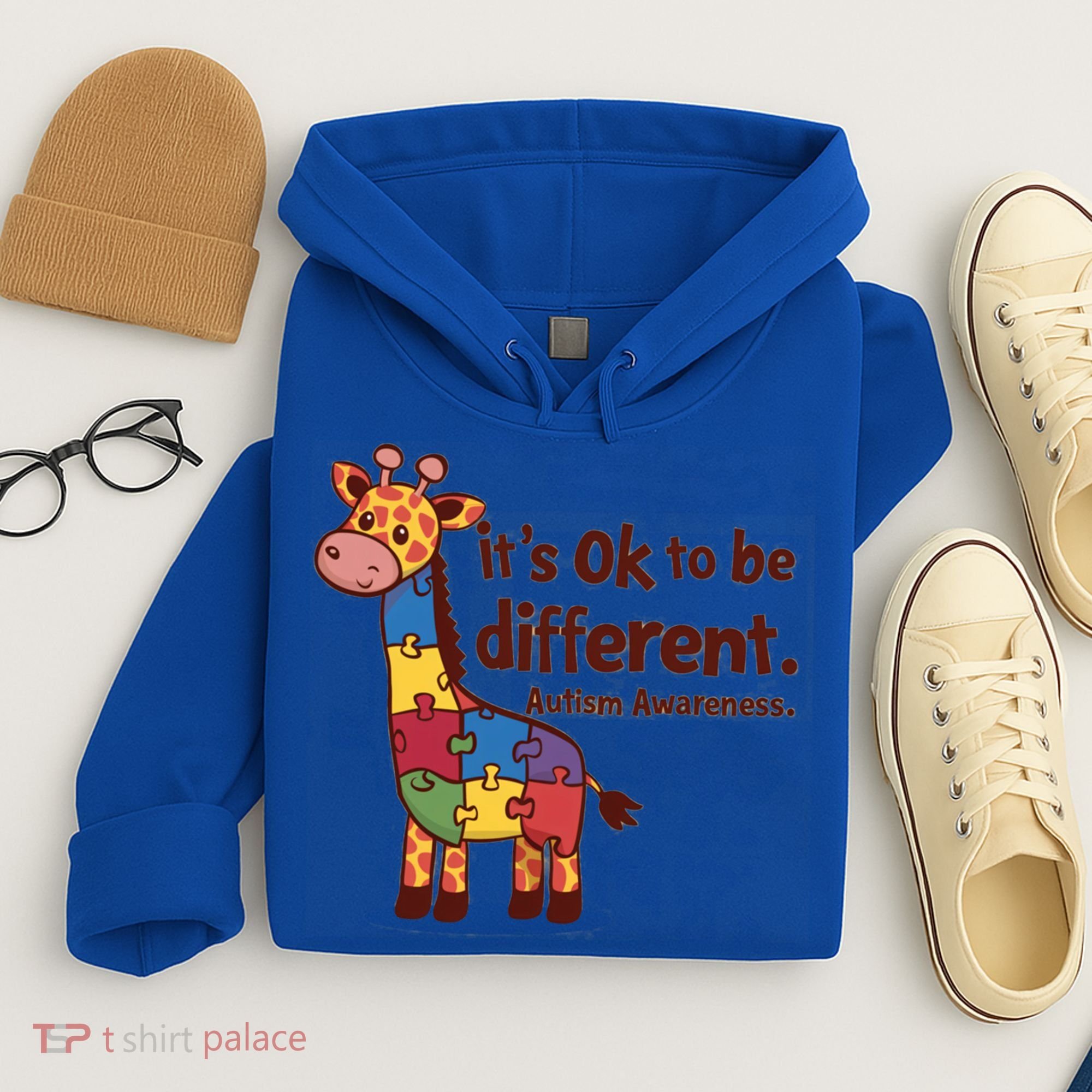 Autism Awareness ItS Ok To Be Different With Giraffe Cute Gift Hoodie