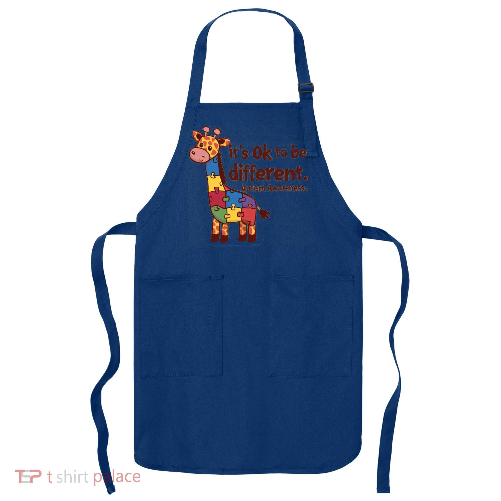 Autism Awareness ItS Ok To Be Different With Giraffe Cute Gift Apron