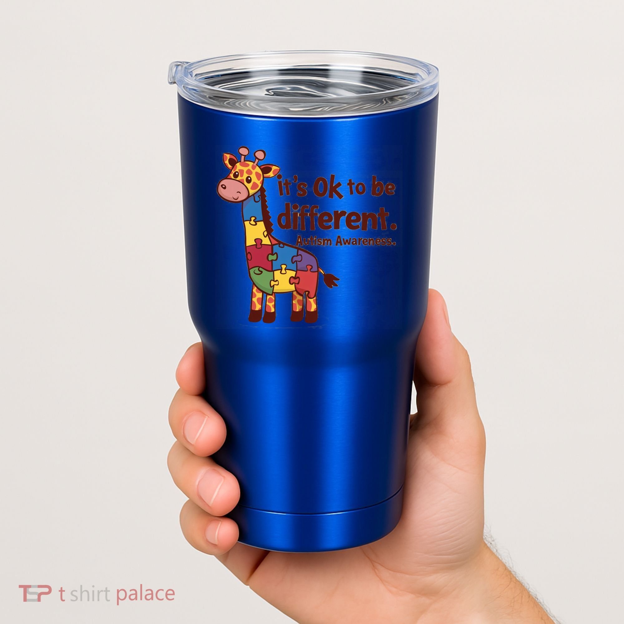 Autism Awareness ItS Ok To Be Different With Giraffe Cute Gift Tumbler