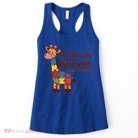 Autism Awareness ItS Ok To Be Different With Giraffe Cute Gift Women's Tank Top thumb 0