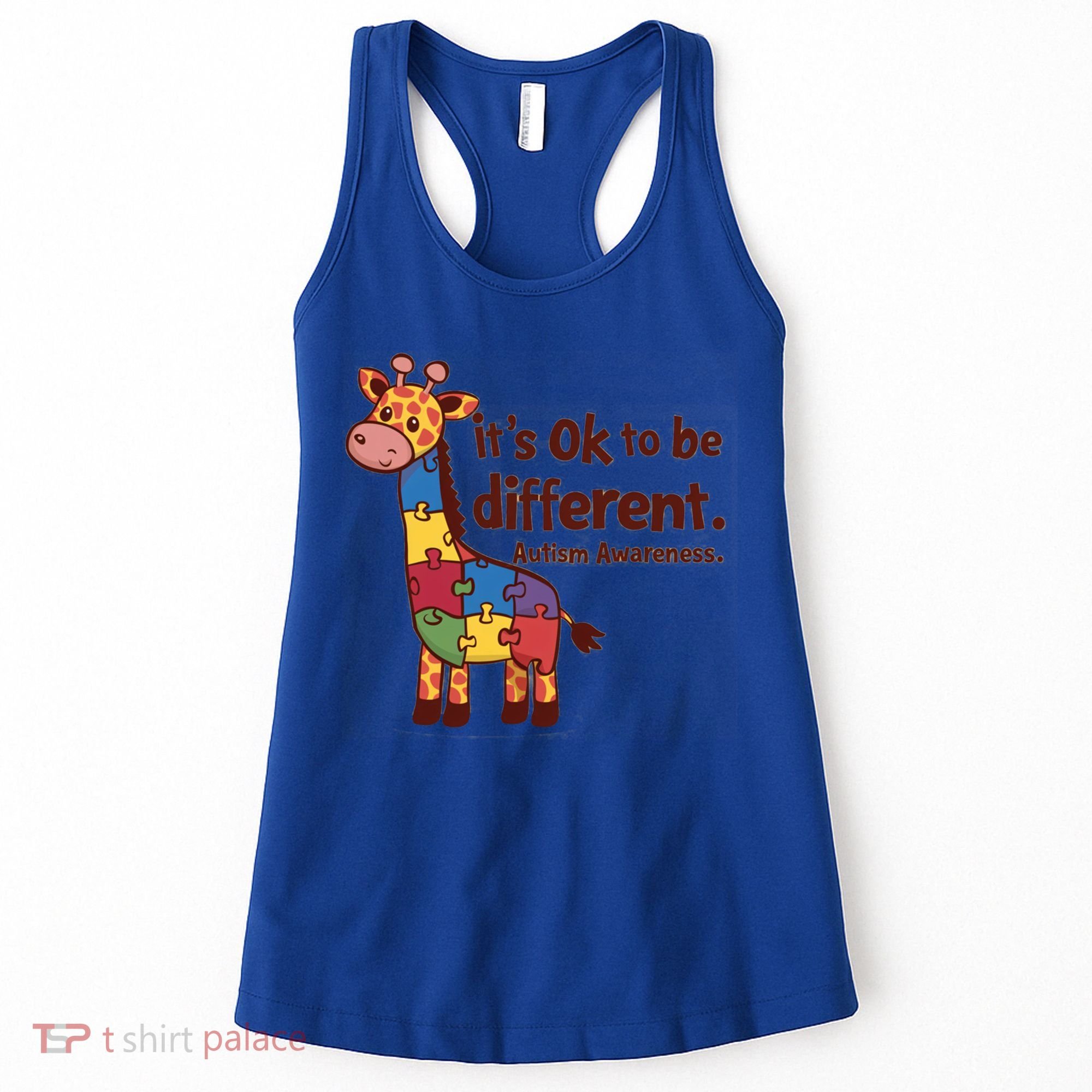 Autism Awareness ItS Ok To Be Different With Giraffe Cute Gift Women's Tank Top