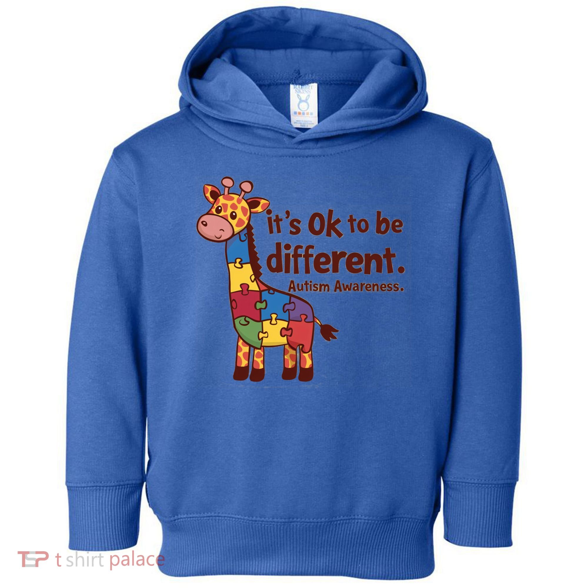 Autism Awareness ItS Ok To Be Different With Giraffe Cute Gift Toddler Hoodie