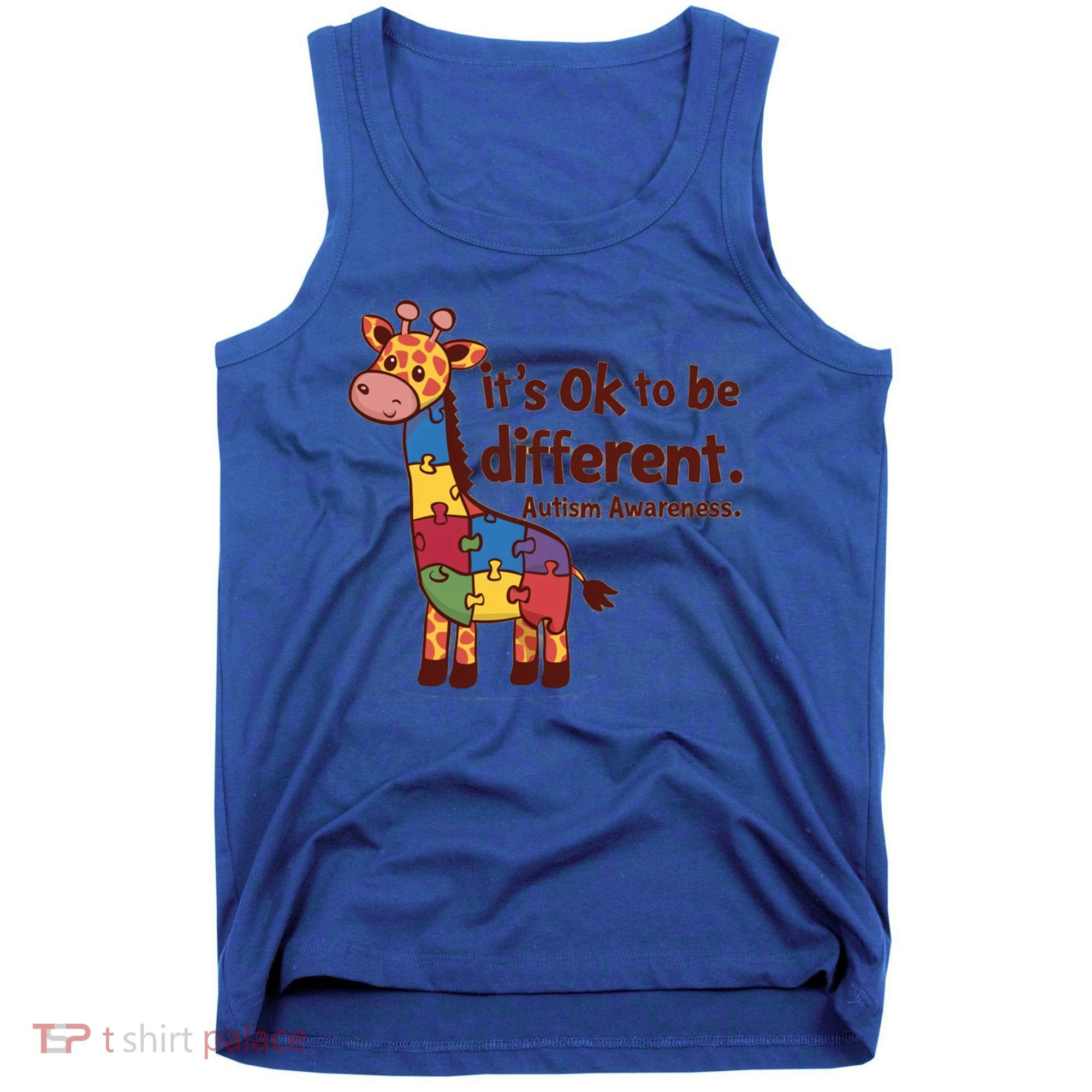 Autism Awareness ItS Ok To Be Different With Giraffe Cute Gift Tank Top