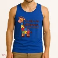 Autism Awareness ItS Ok To Be Different With Giraffe Cute Gift Tank Top thumb 3