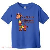 Autism Awareness ItS Ok To Be Different With Giraffe Cute Gift Toddler T-Shirt thumb 0