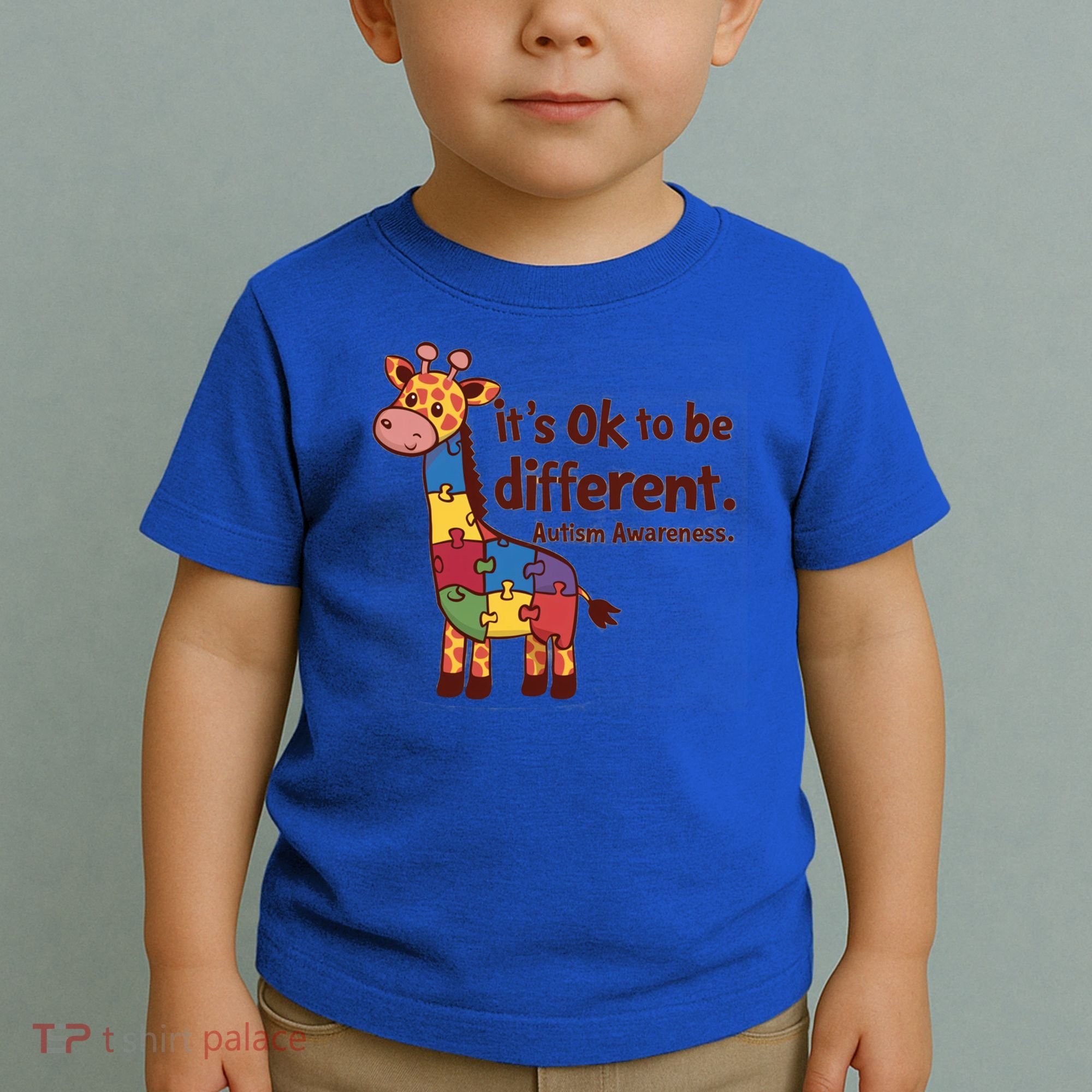 Autism Awareness ItS Ok To Be Different With Giraffe Cute Gift Toddler T-Shirt