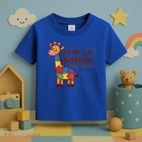 Autism Awareness ItS Ok To Be Different With Giraffe Cute Gift Toddler T-Shirt thumb 3