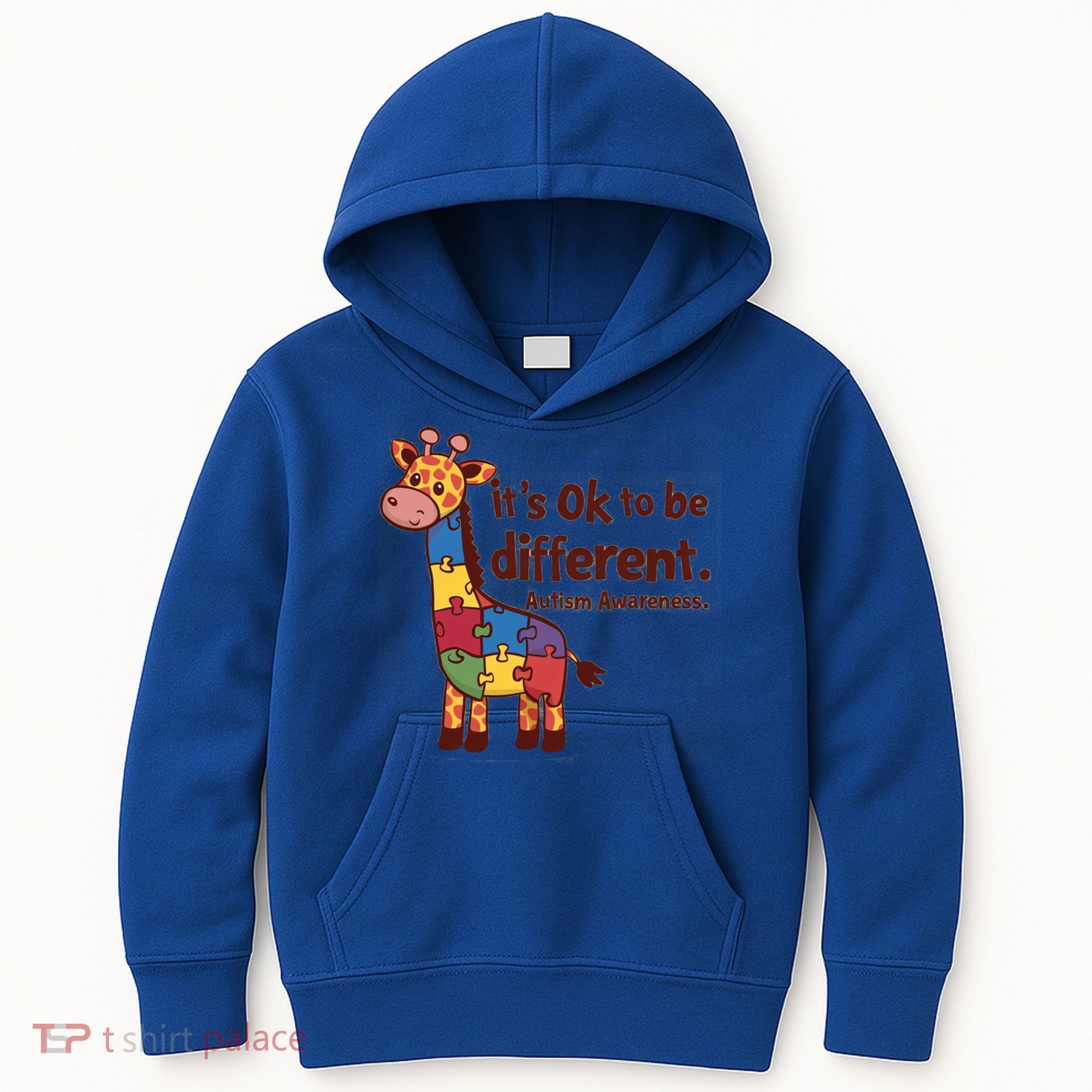 Autism Awareness ItS Ok To Be Different With Giraffe Cute Gift Kids Hoodie