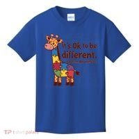 Autism Awareness ItS Ok To Be Different With Giraffe Cute Gift Kids T-Shirt thumb 0