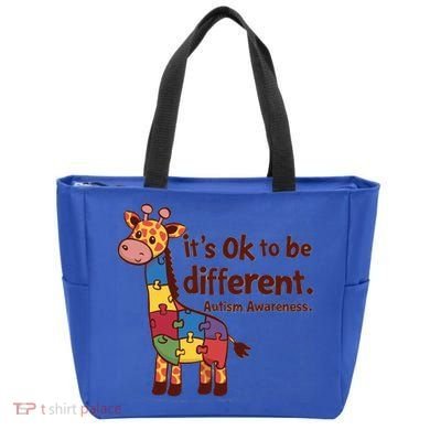 Autism Awareness ItS Ok To Be Different With Giraffe Cute Gift Tote Bag