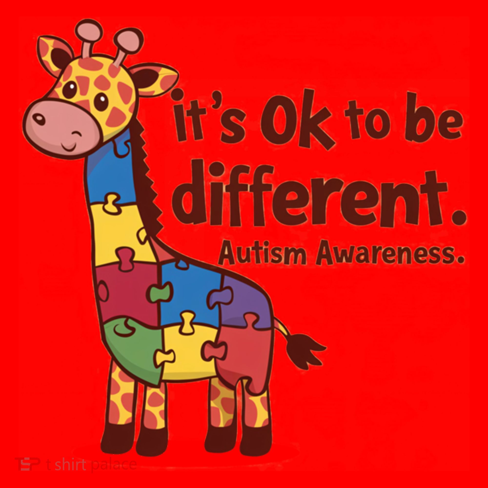 Autism Awareness ItS Ok To Be Different With Giraffe Cute Gift Santa Hat