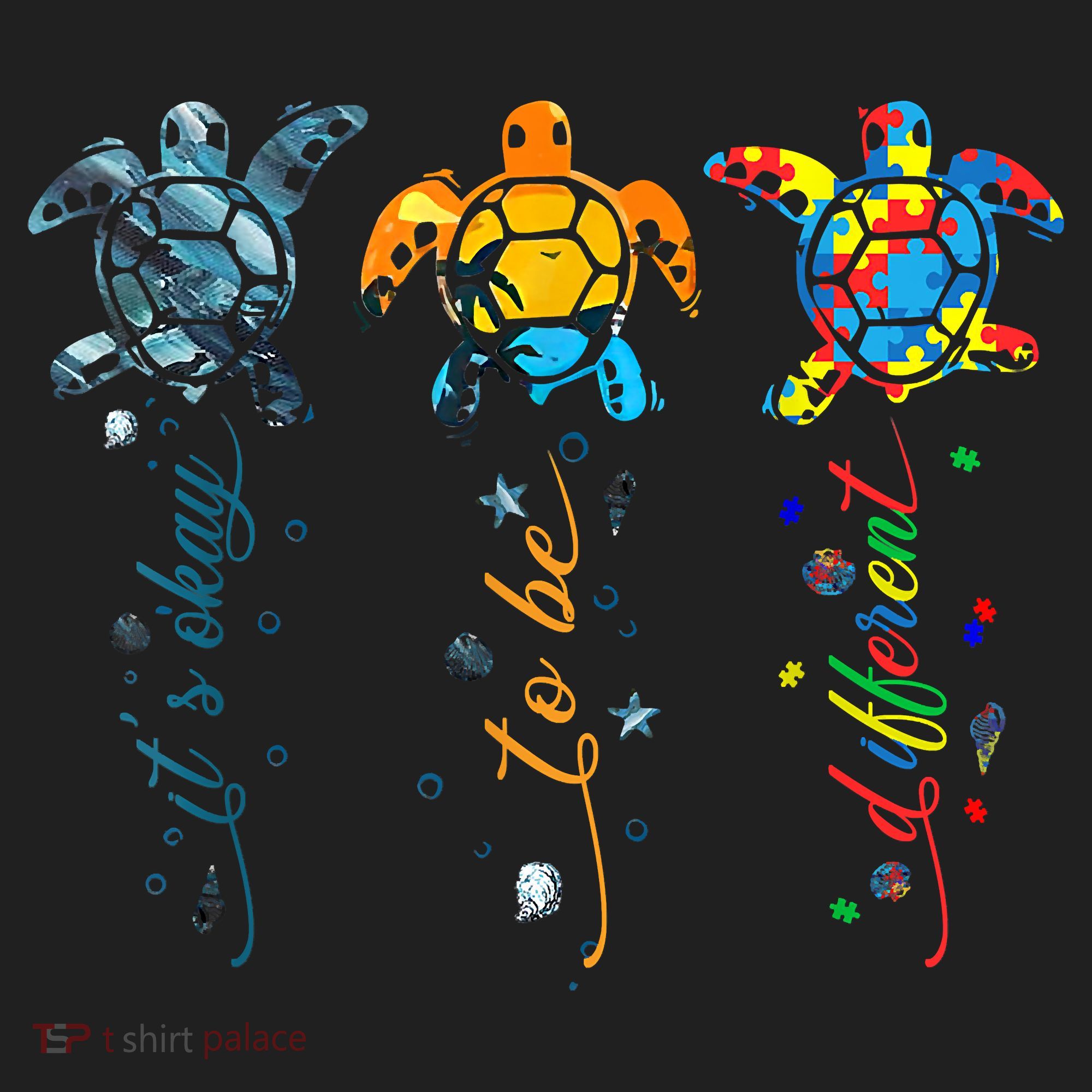 Autism Awareness It's Ok To Be Different Sea Turtle Planet Women's Sweatshirt