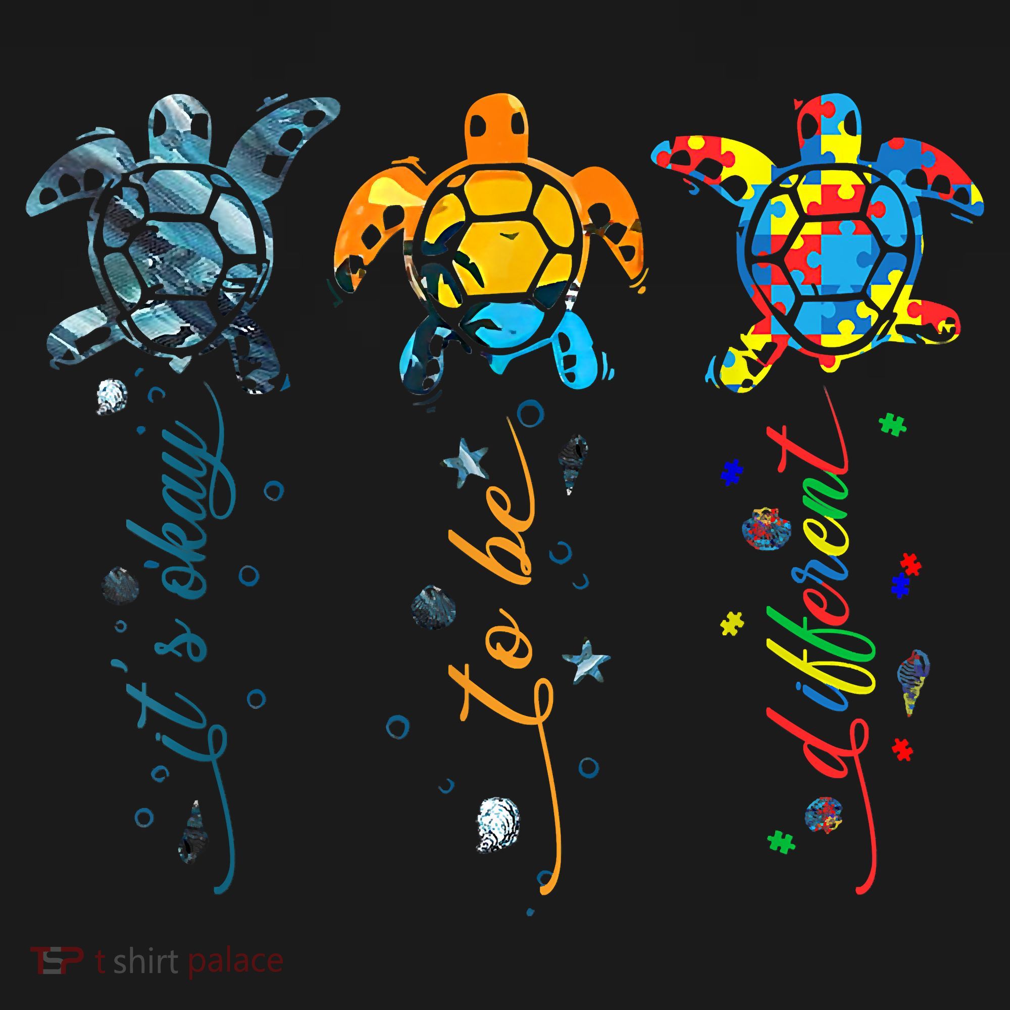 Autism Awareness It's Ok To Be Different Sea Turtle Planet Toddler Hoodie