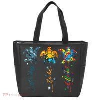 Autism Awareness It's Ok To Be Different Sea Turtle Planet Tote Bag thumb 0