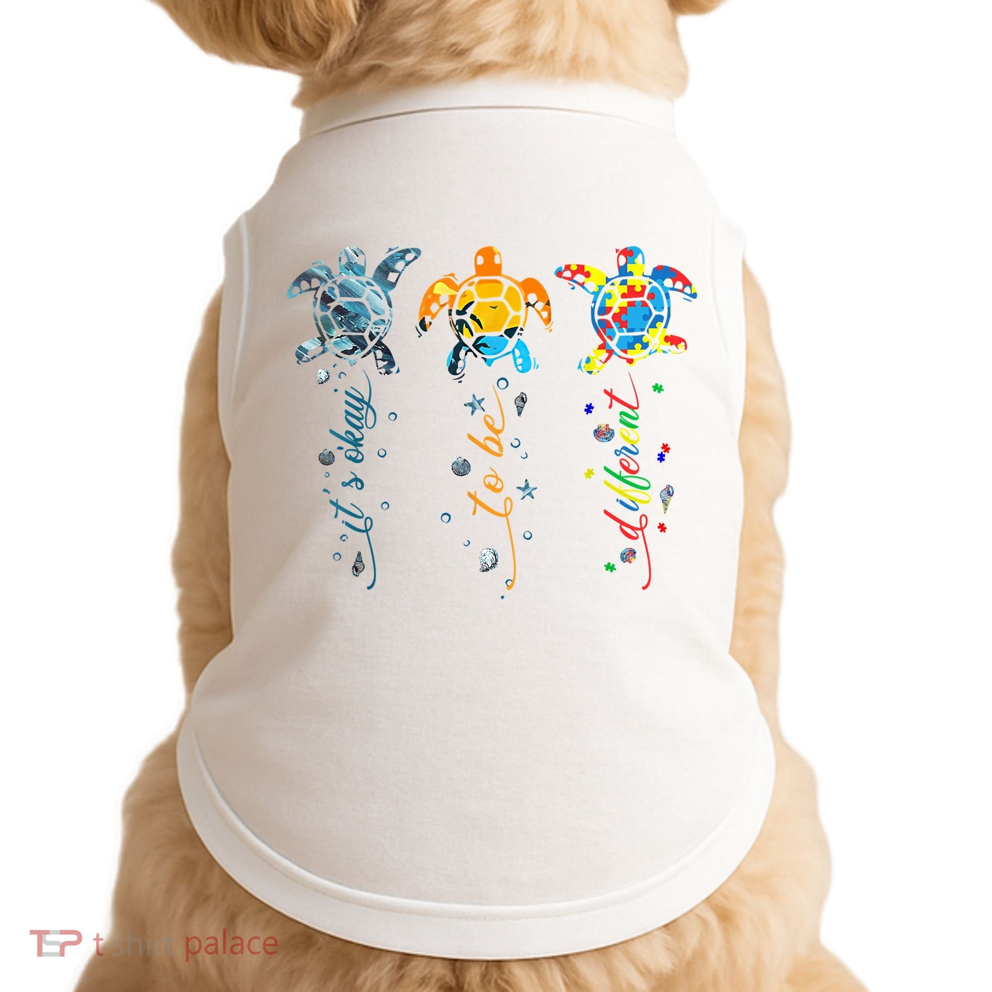 Autism Awareness It's Ok To Be Different Sea Turtle Planet Doggie Tank