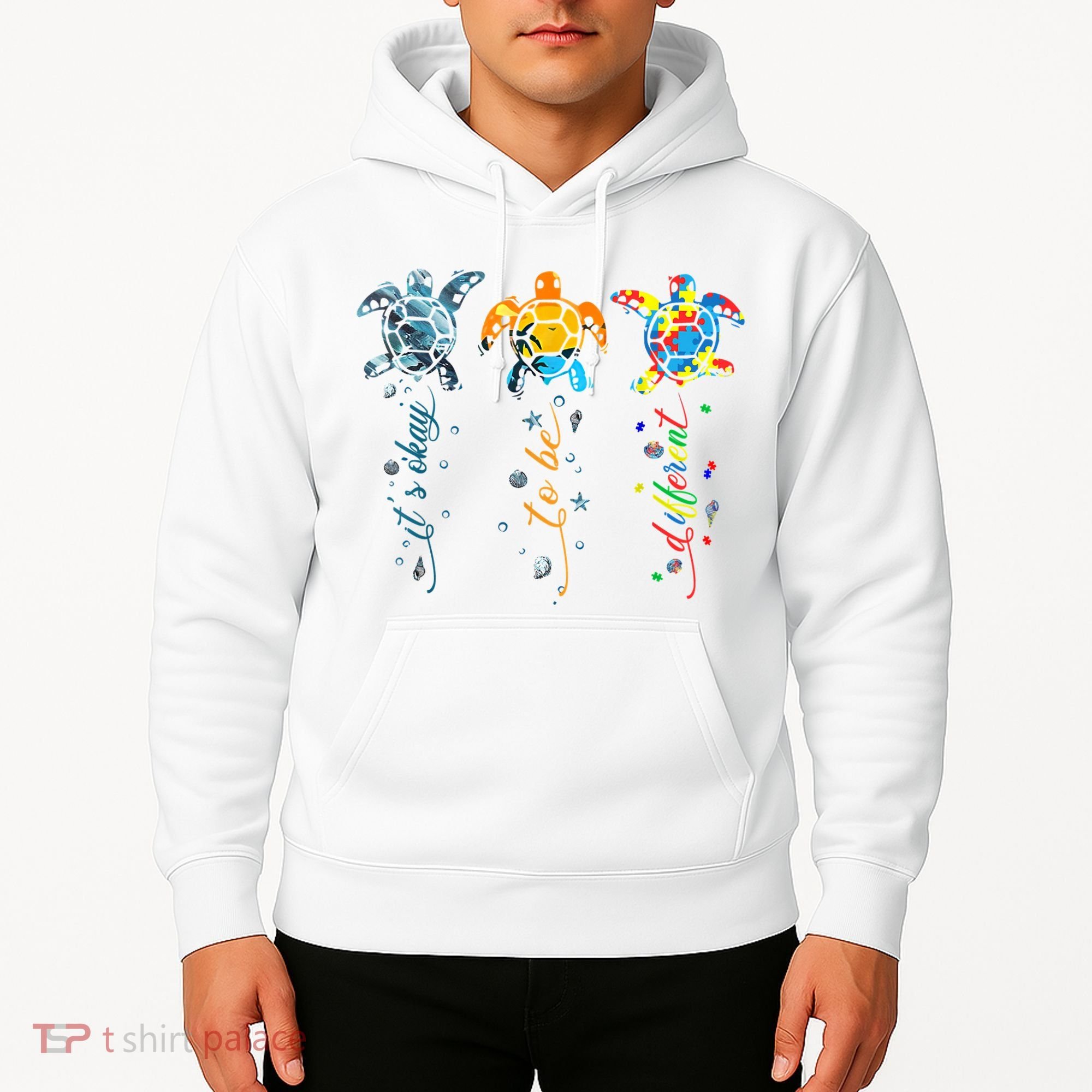 Autism Awareness It's Ok To Be Different Sea Turtle Planet Hoodie