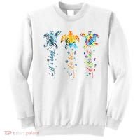 Autism Awareness It's Ok To Be Different Sea Turtle Planet Sweatshirt thumb 0