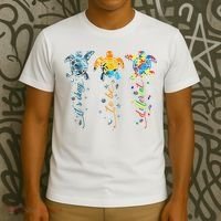 Autism Awareness It's Ok To Be Different Sea Turtle Planet T-Shirt thumb 3