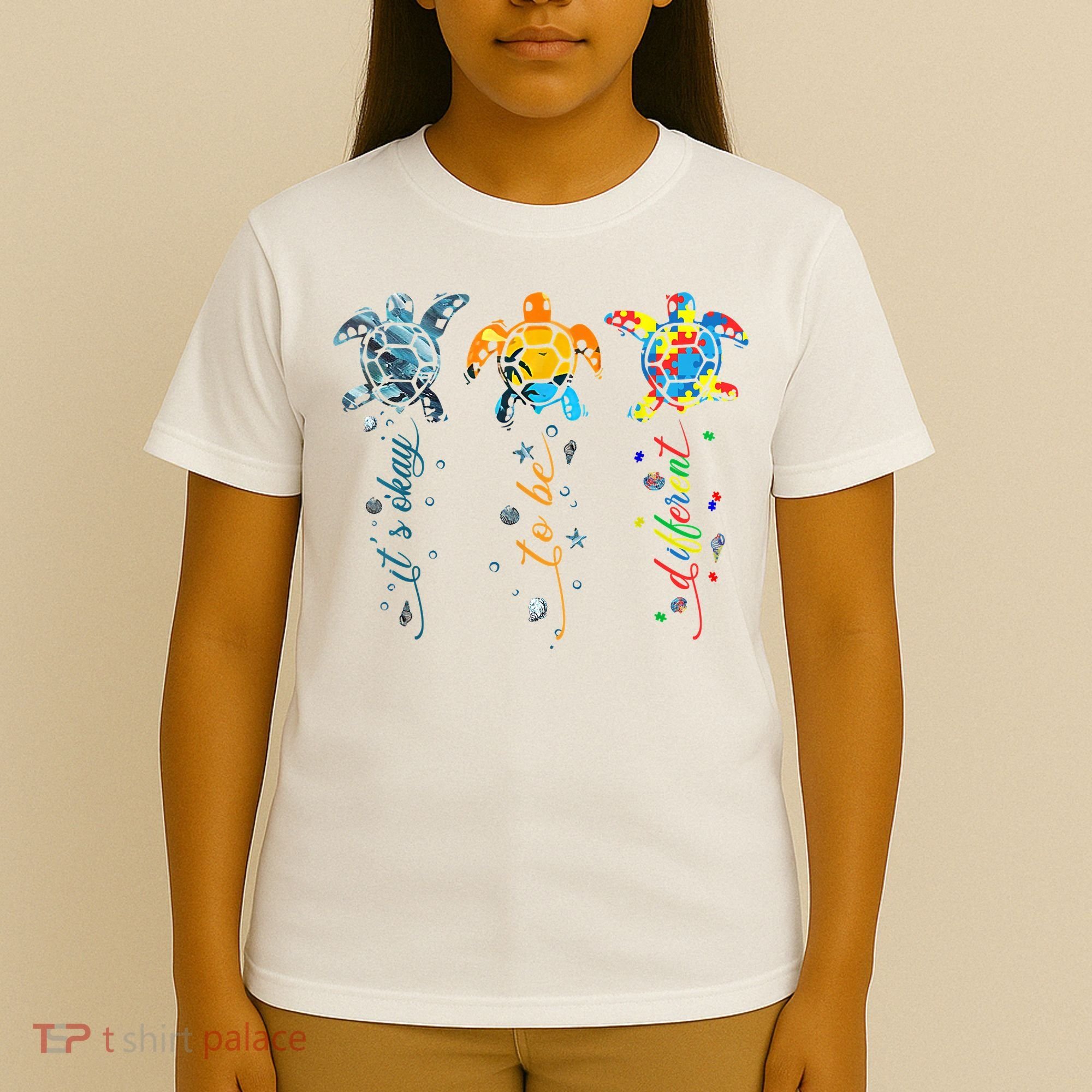 Autism Awareness It's Ok To Be Different Sea Turtle Planet T-Shirt