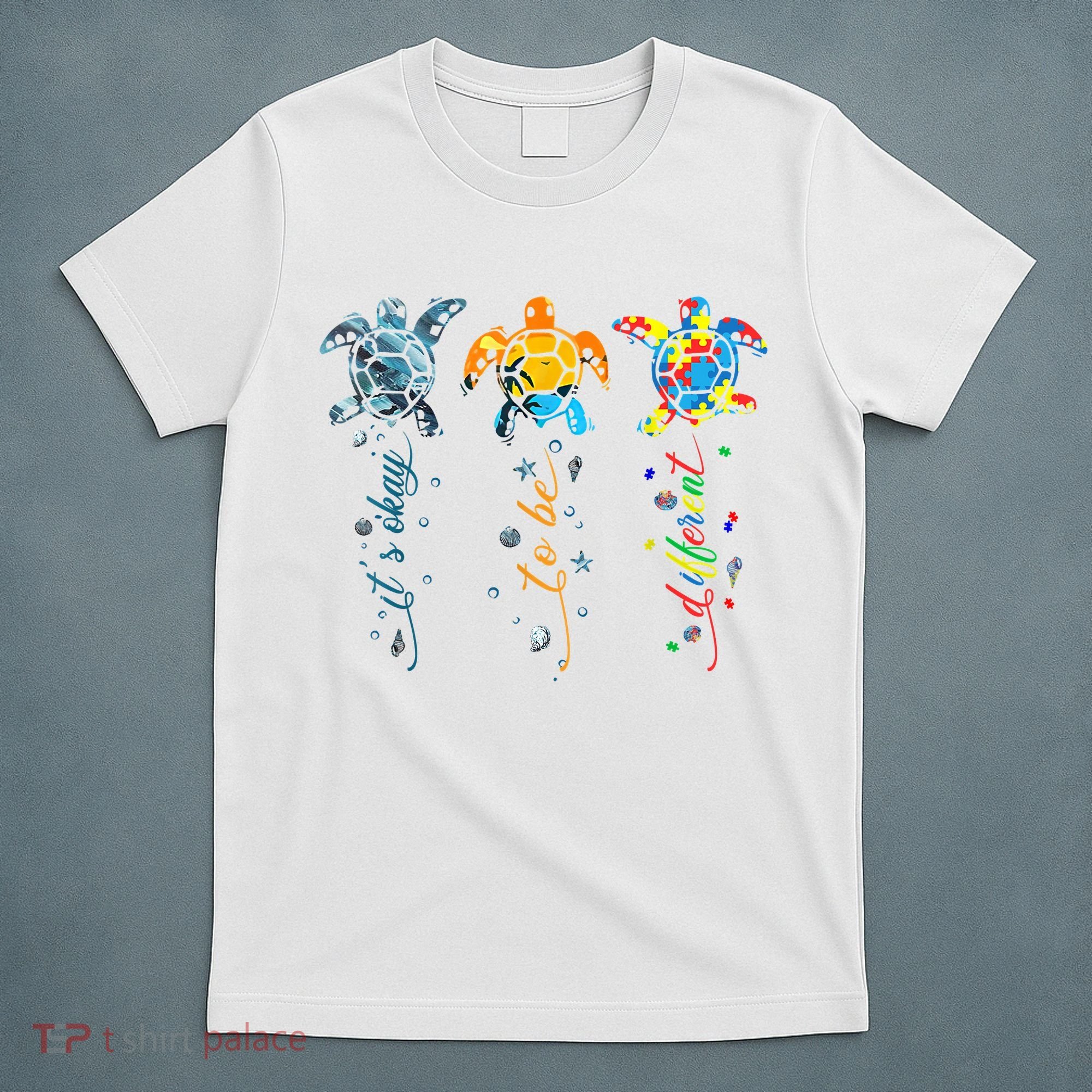Autism Awareness It's Ok To Be Different Sea Turtle Planet T-Shirt