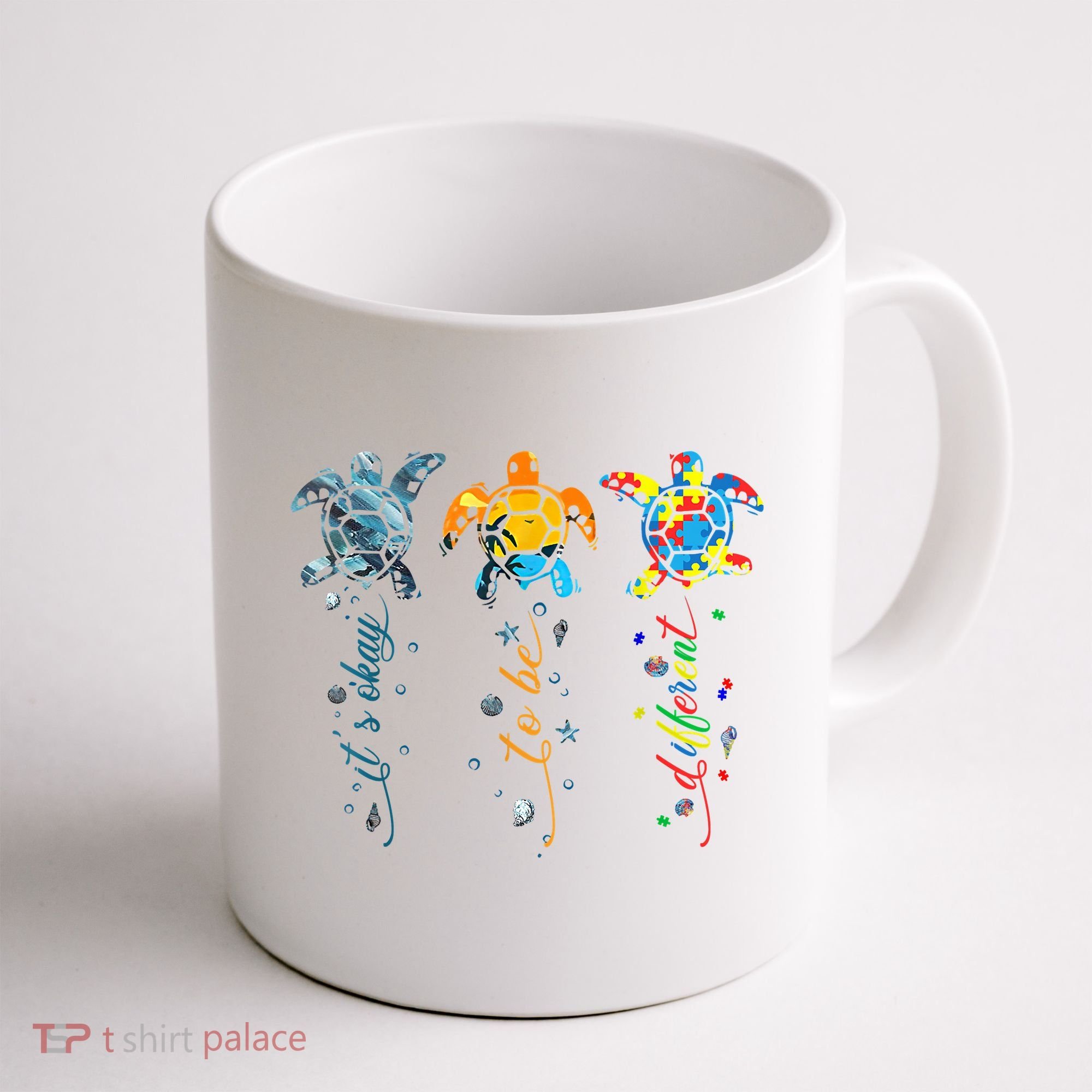 Autism Awareness It's Ok To Be Different Sea Turtle Planet Coffee Mug