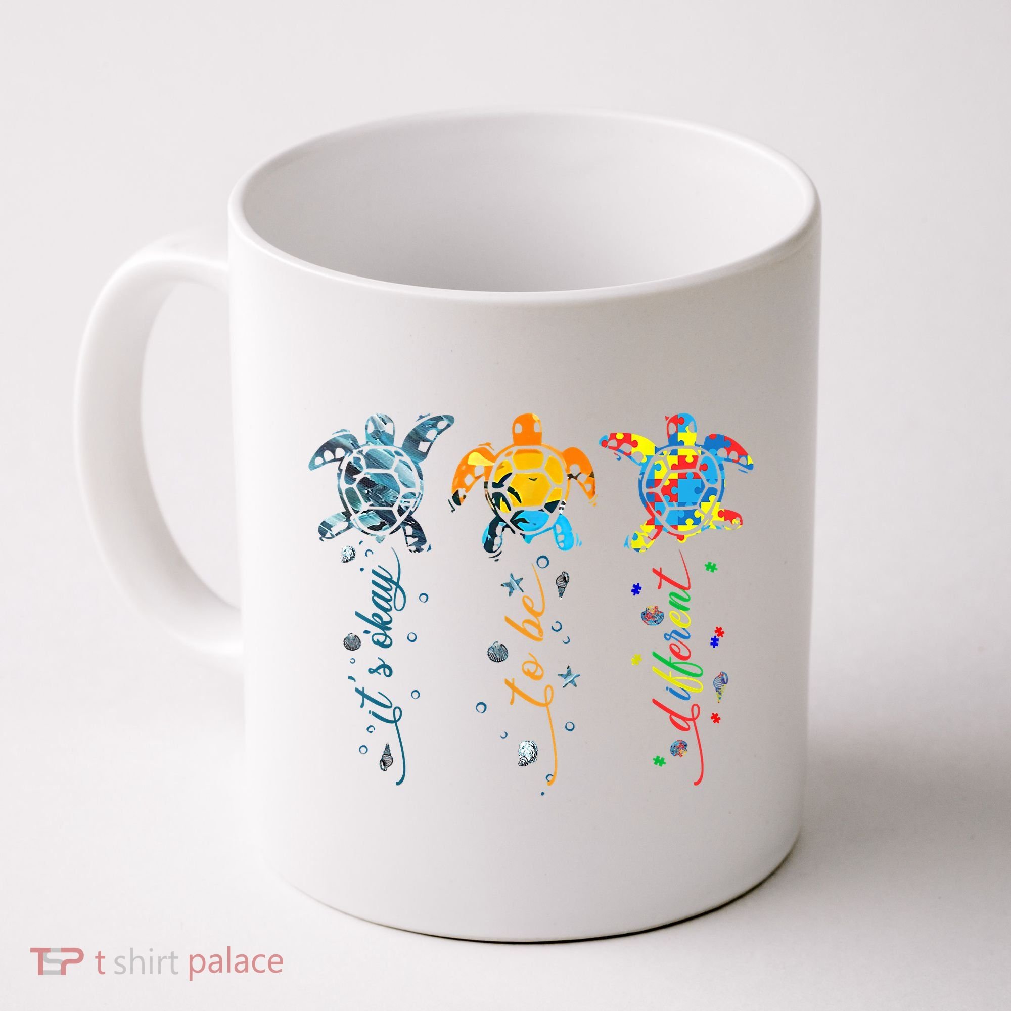 Autism Awareness It's Ok To Be Different Sea Turtle Planet Coffee Mug