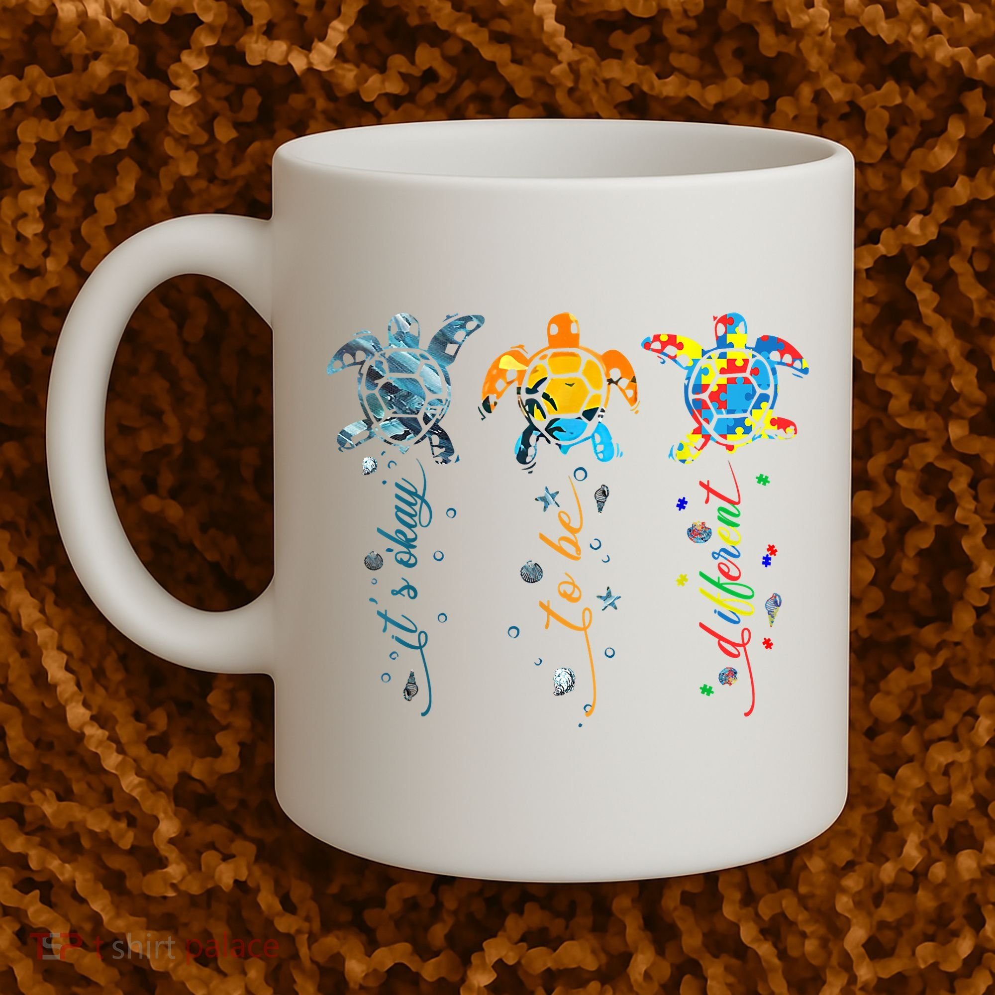 Autism Awareness It's Ok To Be Different Sea Turtle Planet Coffee Mug