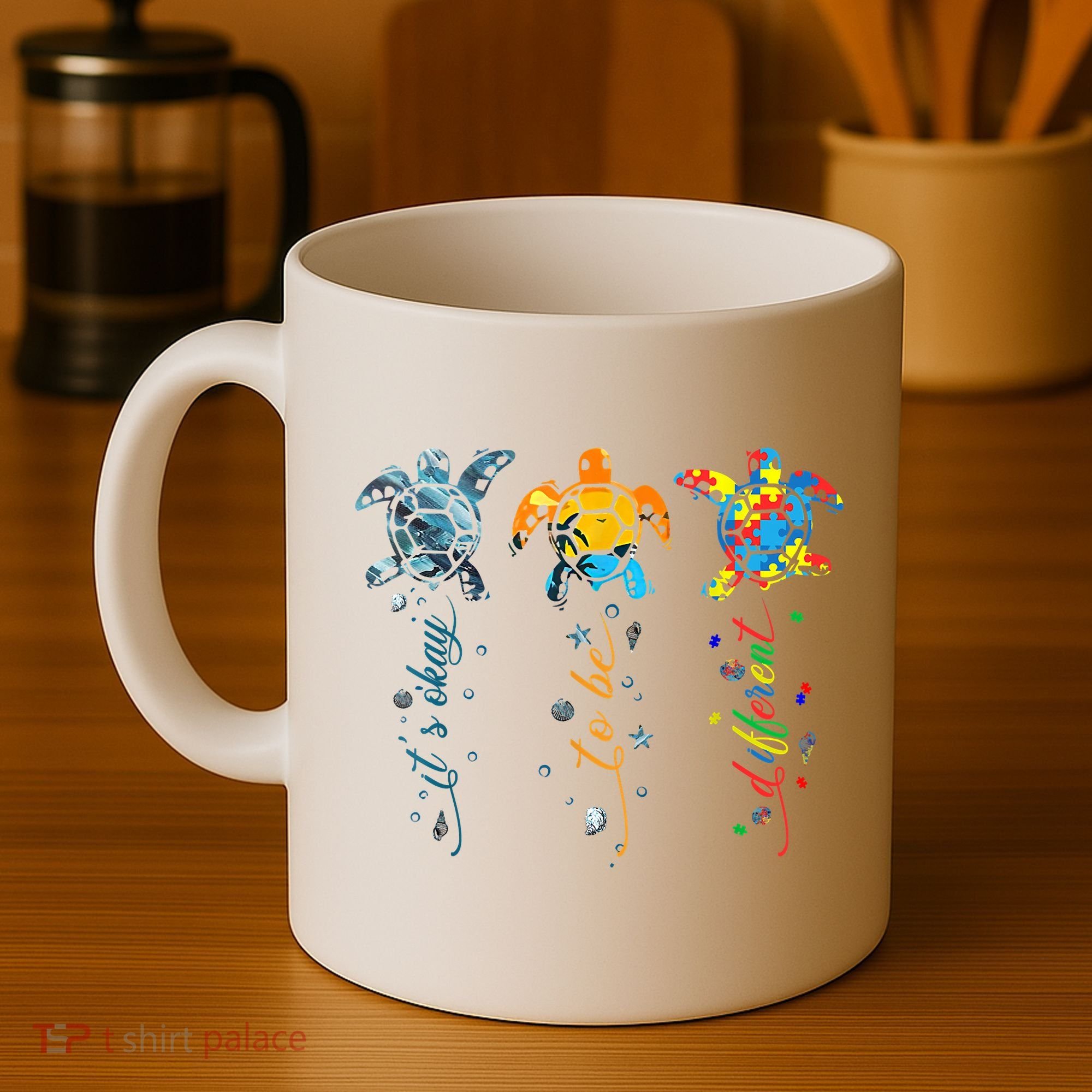 Autism Awareness It's Ok To Be Different Sea Turtle Planet Coffee Mug