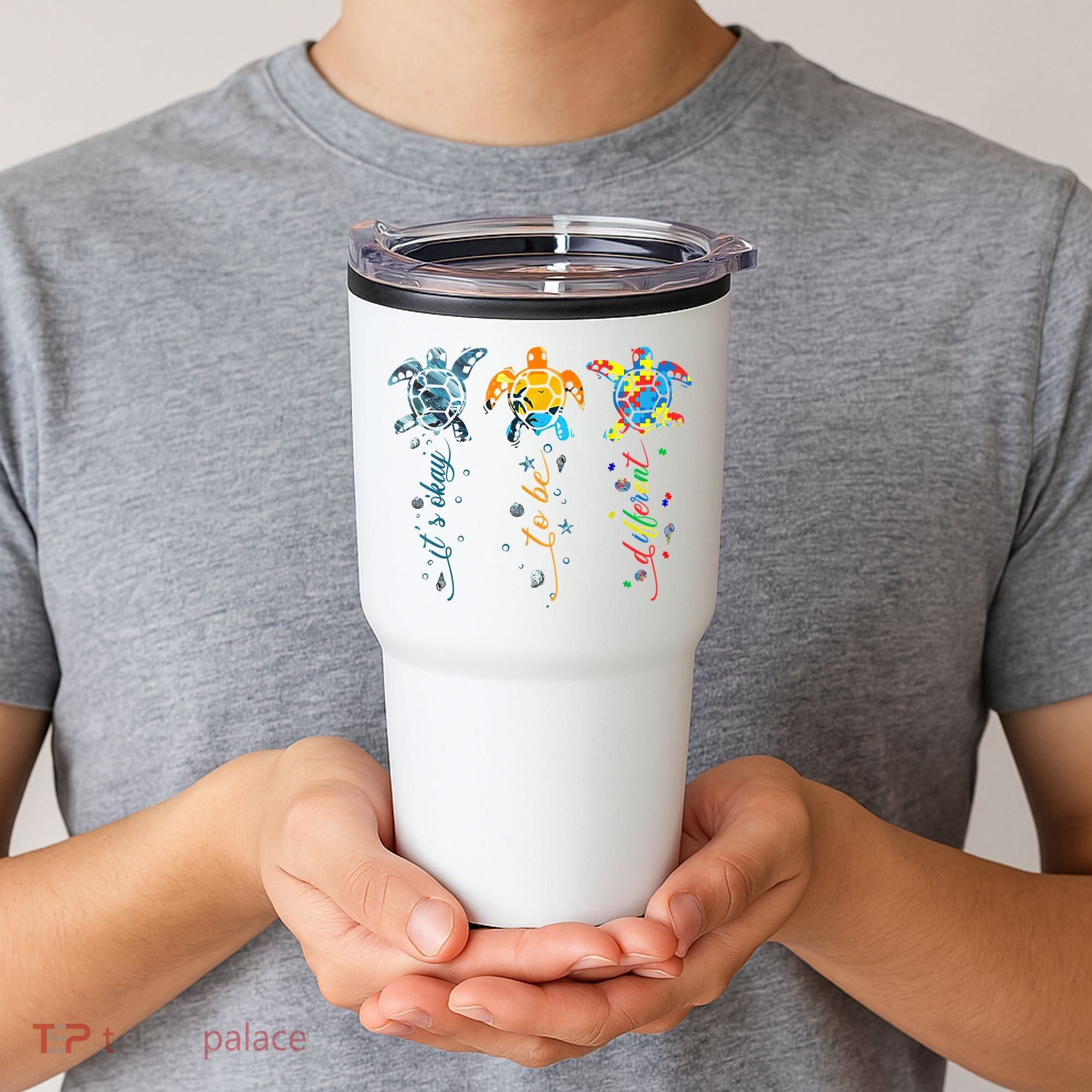 Autism Awareness It's Ok To Be Different Sea Turtle Planet Tumbler