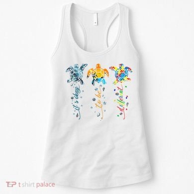 Autism Awareness It's Ok To Be Different Sea Turtle Planet Women's Tank Top