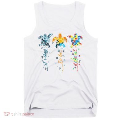 Autism Awareness It's Ok To Be Different Sea Turtle Planet Tank Top