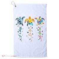 Autism Awareness It's Ok To Be Different Sea Turtle Planet Golf Towel thumb 0
