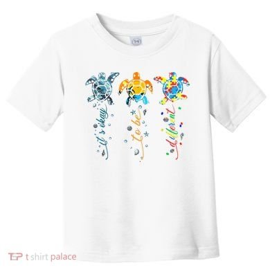 Autism Awareness It's Ok To Be Different Sea Turtle Planet Toddler T-Shirt