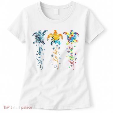 Autism Awareness It's Ok To Be Different Sea Turtle Planet Women's T-Shirt