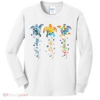 Autism Awareness It's Ok To Be Different Sea Turtle Planet Kids Long Sleeve Shirt thumb 0