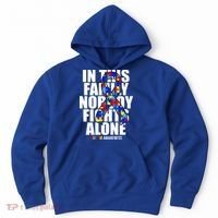 Autism Awareness In This Family Nobody Fights Alone Ribbon Hoodie thumb 0