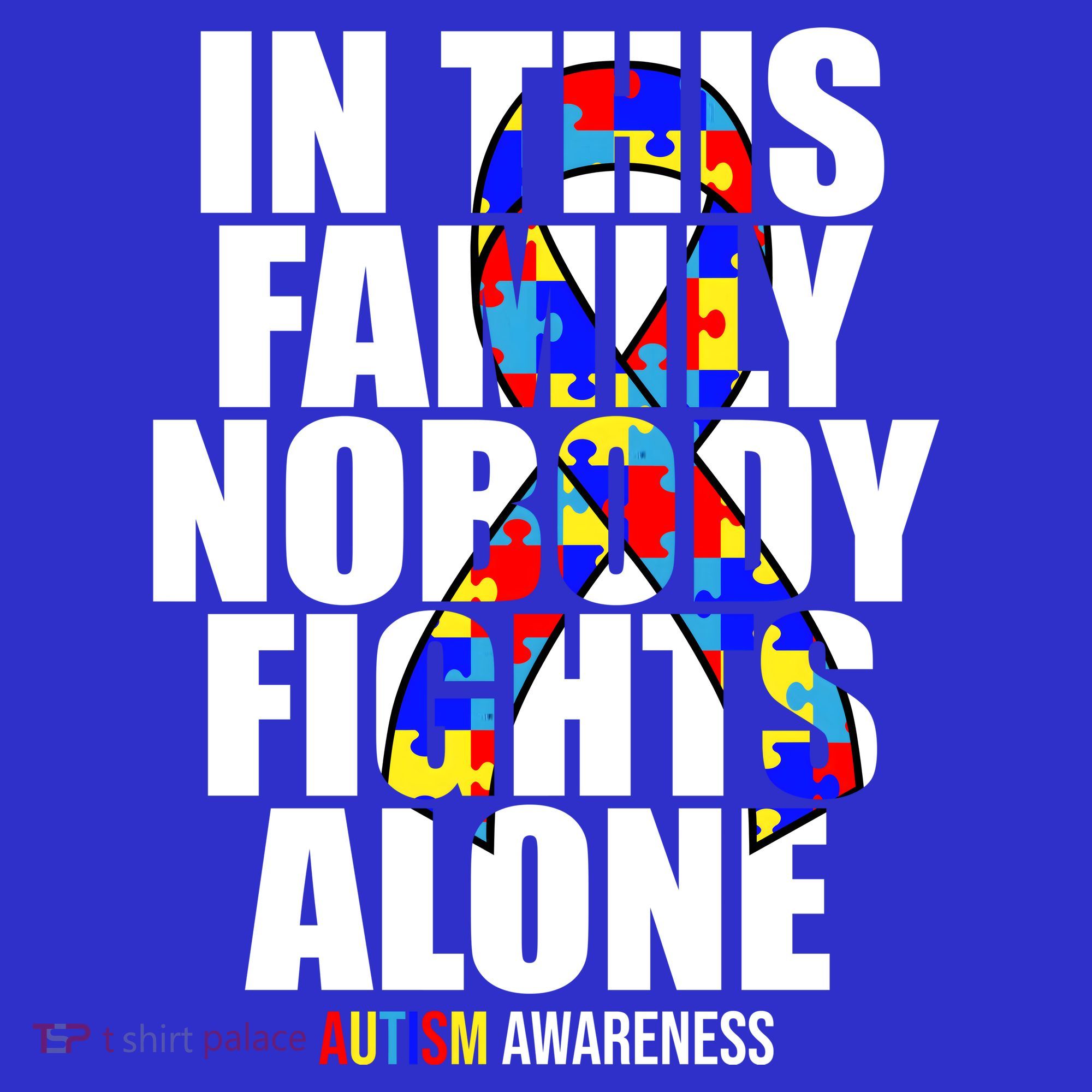 Autism Awareness In This Family Nobody Fights Alone Ribbon Toddler Hoodie