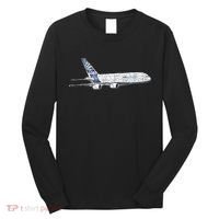Airbus A380 Jet Airplane Airline Aviation Pilot Long Sleeve Shirt thumb 0