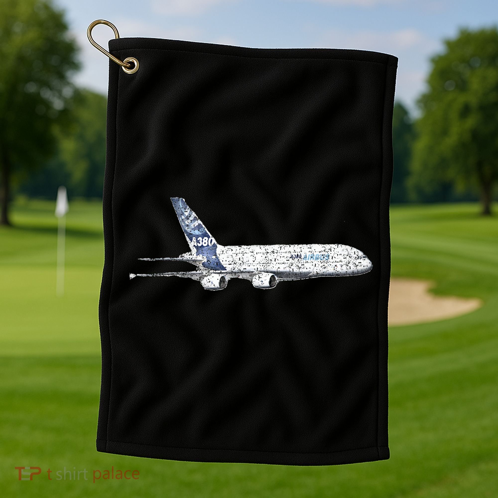 Airbus A380 Jet Airplane Airline Aviation Pilot Golf Towel