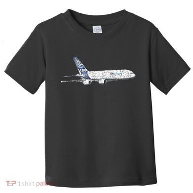 Airbus A380 Jet Airplane Airline Aviation Pilot Toddler T-Shirt