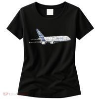 Airbus A380 Jet Airplane Airline Aviation Pilot Women's T-Shirt thumb 0