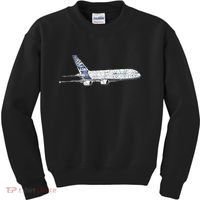 Airbus A380 Jet Airplane Airline Aviation Pilot Kids Sweatshirt thumb 0