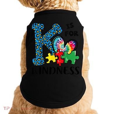 Autism Awareness K Is For Kindness Puzzle Piece Be Kind Doggie Tank