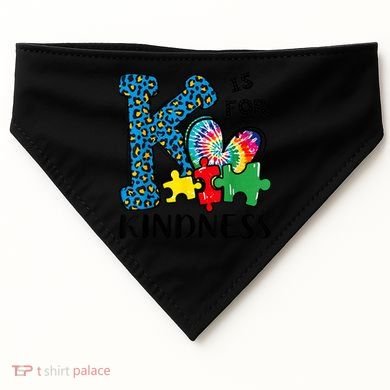 Autism Awareness K Is For Kindness Puzzle Piece Be Kind USA-Made Doggie Bandana