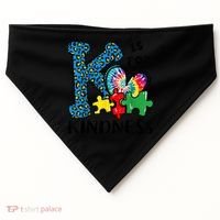 Autism Awareness K Is For Kindness Puzzle Piece Be Kind USA-Made Doggie Bandana thumb 0